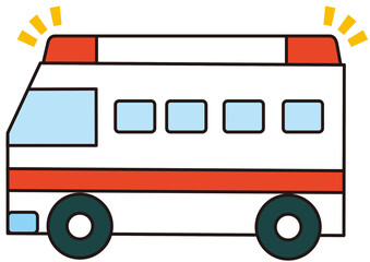 救急車,病気,病院,救急,乗り物,働く車,自動車,119番,緊急車両,急病,ケガ,搬送,救急病院,救命救急,医療,医療機関,車,助ける,救命,救助,イラスト,素材,運転,生活 © 満載