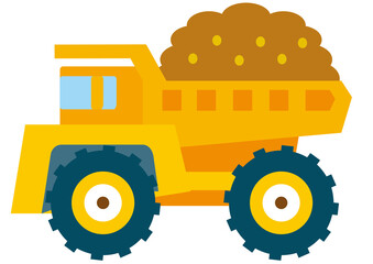 ダンプカー,トラック,ダンプ,乗り物,車,大型車,重機,自動車,作業車,大型自動車,工事,車両,働く車,土,土砂,運搬,フリーカット,カット,重ダンプ,砂,工事用車,工事車両 © 満載