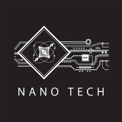 nano tech concept logo futuristic bussines future template vector