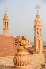 Obraz premium View of the bell towers of Mor Gabriel Monastery