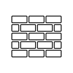 Brick wall icon in line style