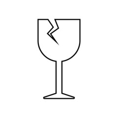Fragile icon in line style