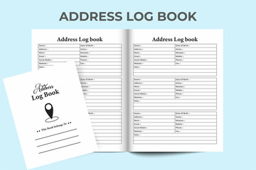 Address log book KDP interior. Personal information and address tracker notebook interior for business. Address tracker template. KDP interior logbook. Business essential and office equipment.