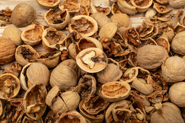 Crushed Walnuts Texture Background