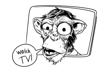 comic art monkey lair with the phrase