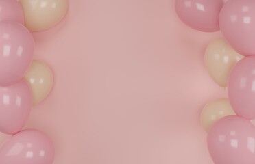 Background with balloons for placing text, ads. Festive background