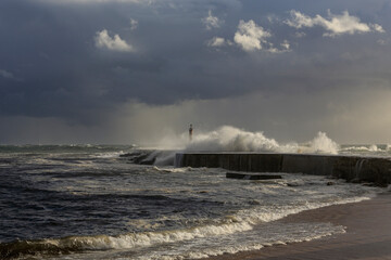 Stormy river mouth