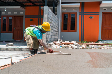 Casual laborer make road casting in Residential Construction