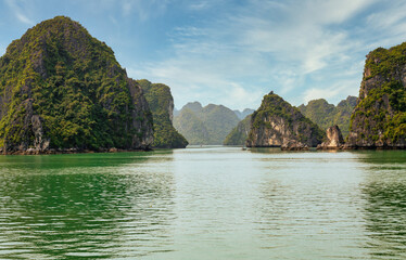 View of some of the 1,600 limestone island, that looks like something right out of a movie. UNESCO World Heritage Site since 1994 features a wide range of biodiversity.