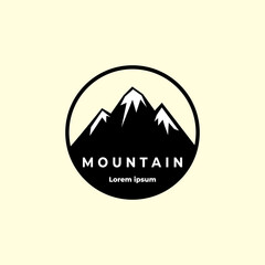 Fototapeta na wymiar Mountain badge logo vintage illustration design