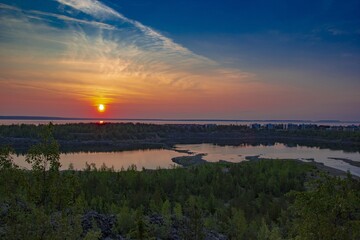 sunrise over the river