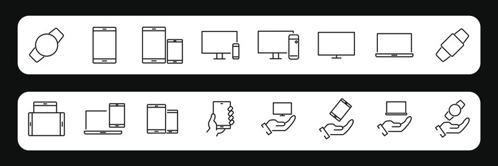 devices icons set . devices pack symbol vector elements for infographic web