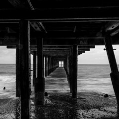 Victorian Pier, Black and White, timelapse