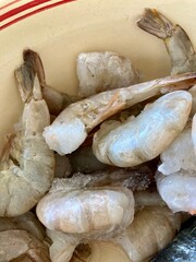 Fototapeta premium frozen fish and shrimp for delicious meals