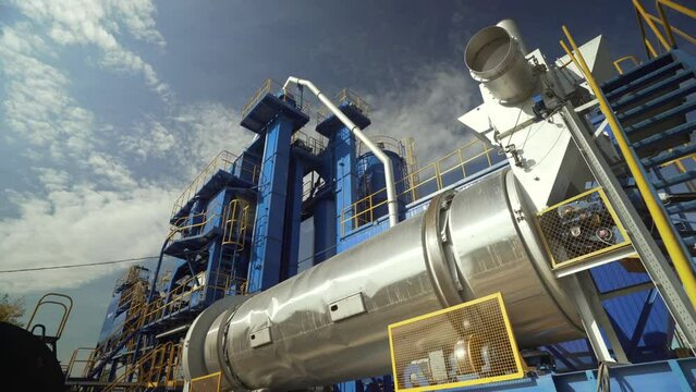 New Ukrainian cement plant in national yellow and blue color 