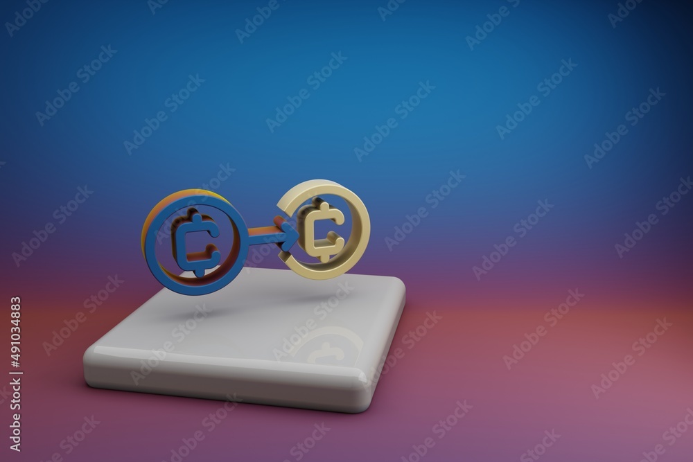 Leinwandbilder wonderful cryptocurrency coin save icons. beautiful symbol icons on a ceramic stand and bright color