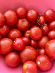 Red tomatoes background. Group of tomatoes. Abstract background of Red color. 