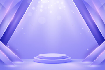 Luxury Purple podium background with abstract 3d shapes for your product advertisement.