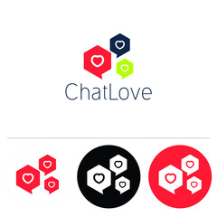 Chat love logo
