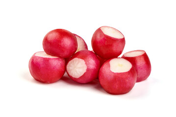 Fresh radish, isolated on white background.