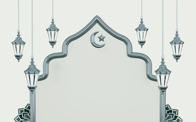 3D rendering for ramadan kareem, eid al adha, isra miraj, eid mubarak