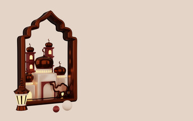 3D rendering for ramadan kareem, eid al adha, isra miraj, eid mubarak