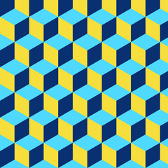 Geometric seamless vector pattern. Yellow and Blue . seamless pattern of shapes
