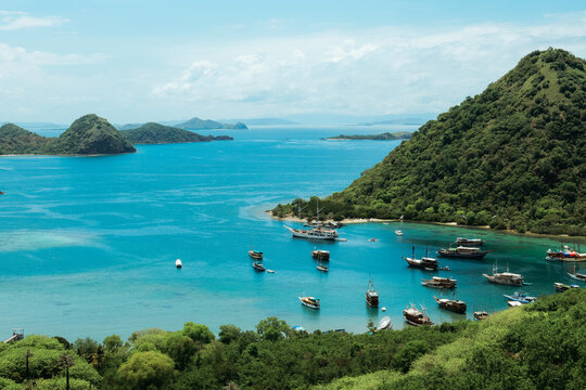 aerial view beautiful harbour