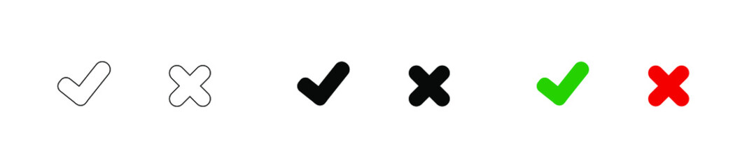 tick and cross icon	