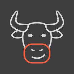 Bull icon. Farm animal vector illustration