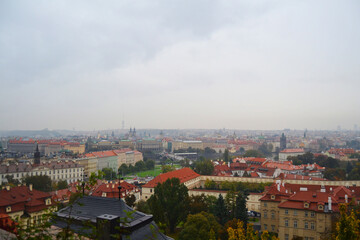 Fototapeta na wymiar Panoramic view of Old Prague. Vyšehrad, Czech Republic
