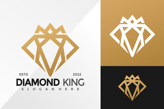 Letter M Diamond King Logo Design Vector illustration template