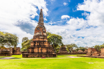 The ancient pagoda of Wat Rama is in the Ayutthaya Historical Park. It is a place and important tourist attraction near Bangkok, Thailand.