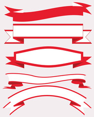 Vector Elements-Collection of Red and White Ribbons