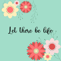 Spring illustration with vector flowers