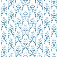 Vertical colorful blue wavy line seamless pattern
