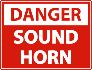 Danger Sound Horn Sign On White Background