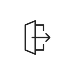 black thin line logout icon like account quit