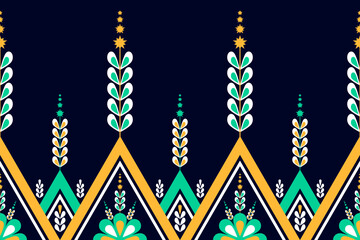 Geometric ethnic oriental pattern traditional. Colorful flower decoration. Design for background, wallpaper, vector illustration, textile, fabric, clothing, batik, carpet, embroidery.