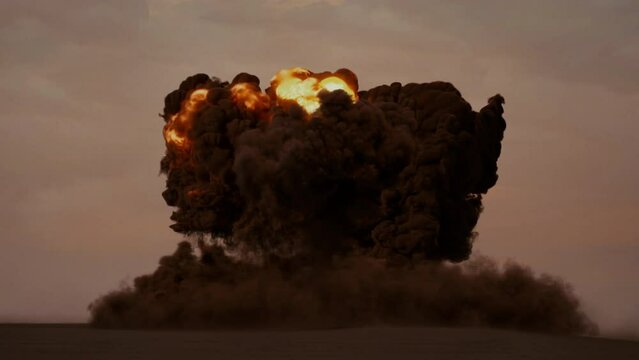 Large scale explosion in a desert environment