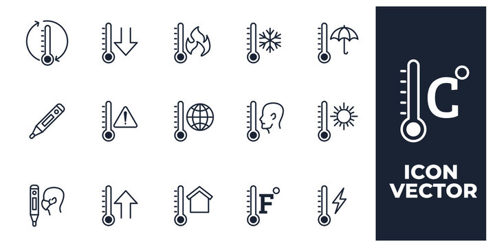set of Temperature elements symbol template for graphic and web design collection logo vector illustration