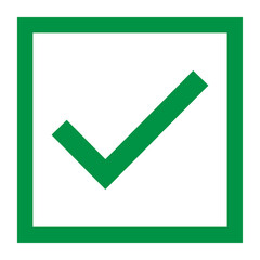 Check mark, tick icon, succes - yes vector illustration isolated on background, vote positive