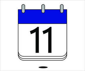 day 11 blue calendar icon with white background