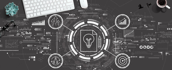 Idea of success theme with a computer keyboard and a mouse