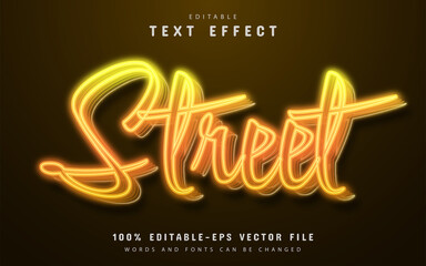 Street text effect neon style © Aglonemadesign