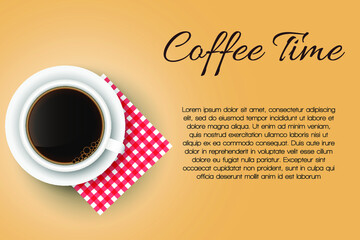 Coffee Time. Flat Design Cup of coffee, Vector isolated illustration 