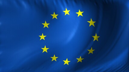 Flag of European Union. EU flag waving against background.