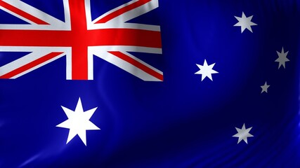 National flag of Australia. Australian flag waving against background.