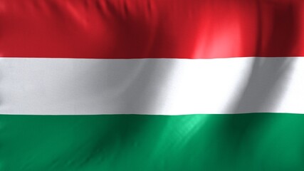 National flag of Hungary. Hungarian flag waving against background.