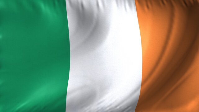 National flag of Ireland. Irish flag waving against background.
